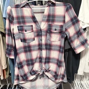 Paper Tee Red and Blue Plaid Shirt